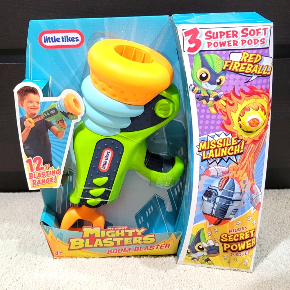 Mighty Blasters Boom Blaster Toy Blaster with 3 Soft Power Pods by Little Tikes